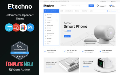 Etechno - Elektronicawinkel OpenCart-sjabloon