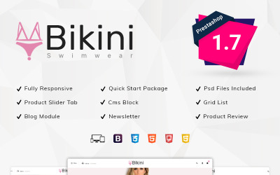 Tema PrestaShop del negozio di costumi da bagno bikini