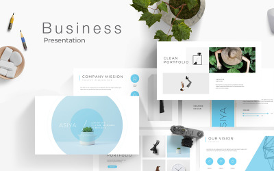 Clean Creative Portfolio Presentation PowerPoint template