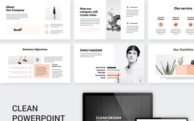 Schoon ontwerp Minimale presentatie PowerPoint-sjabloon