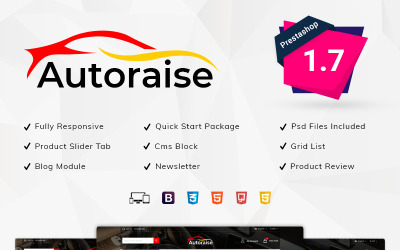 Autoraise - Тема PrestaShop для авто магазина