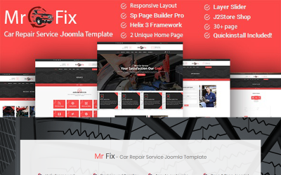 先生修理-汽车维修服务业务Joomla 5模板