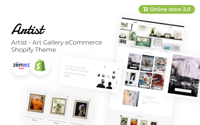 Artista - Galleria d&amp;#39;arte eCommerce Tema Shopify