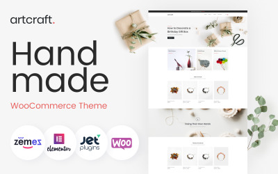 Artcraft - тема WooCommerce для чистых элементов электронной коммерции ручной работы