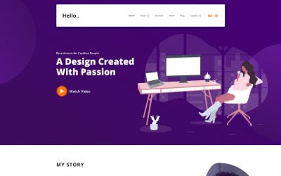 Hello - Personal Portfolio PSD Template