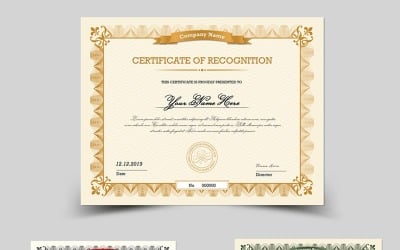 Recognition Certificate Template