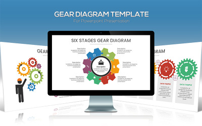 Szablon programu PowerPoint Gear Diagram