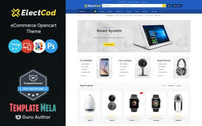 Electcod - Modello OpenCart per centro commerciale multiuso ed elettronica