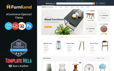 Furniland - OpenCart-sjabloon voor woondecoratie- en meubelwinkel