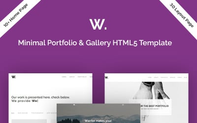 Portfolio minimo guerriero e modello di sito web della galleria