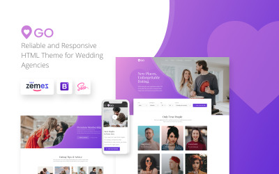 GO - Modèle de site Web HTML élégant pour agence de rencontres