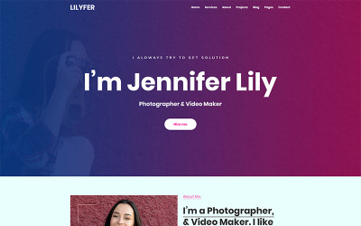 Лилифер | PSD шаблон личного портфолио
