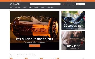 DrinkVibe -酒类商店现成使用的清洁Magento主题