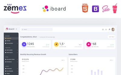 iboard - Modèle d&amp;#39;administration de création de tableau de bord polyvalent