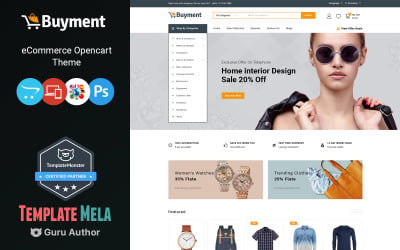 Buyment - Mega Store и многоцелевой шаблон OpenCart