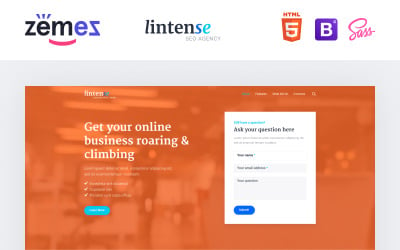 Lintense SEO Agency - Маркетинговое агентство Creative HTML Landing Page Template