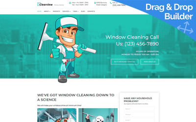 Clearview - Шаблон Moto CMS 3 для мытья окон