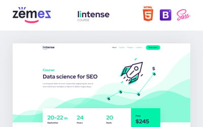 Lintense Course - 教育 清洁 HTML Landing Page Template