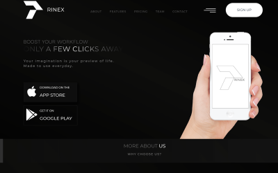Rinex - Plantilla de página de destino de la aplicación