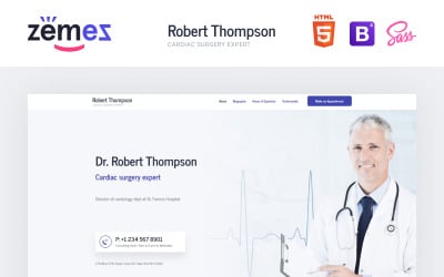 Lintense医生-医疗清洁HTML登陆页模板