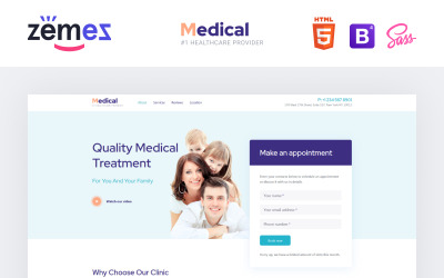 Lintense Medical - Шаблон целевой HTML-страницы Healthcare Clean