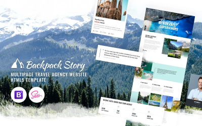 Backpack Story - Website sjabloon voor online reisbureaus