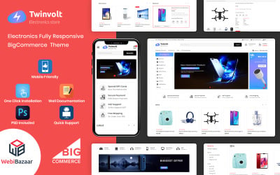 Twinvolt - багатоцільова тема BigCommerce на базі трафарету