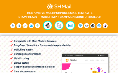 SHMail - Modelo de boletim informativo multifuncional por e-mail responsivo