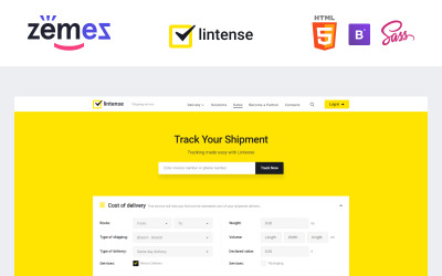 Lintense运输-物流公司的登陆页模板