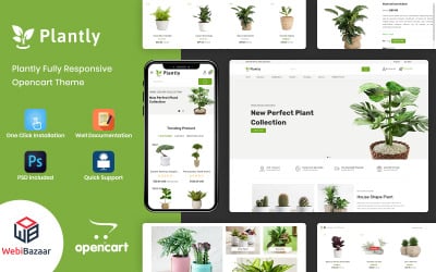 Plantly - Modèle OpenCart de plantes et de pépinières