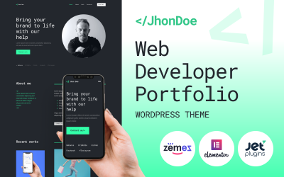 Jhon Doe - Tema WordPress Contemporâneo para Desenvolvedor da Web