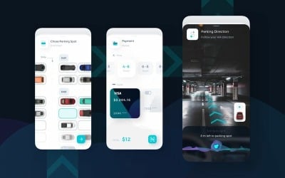 AR-AI Parking UI Kit schets sjabloon