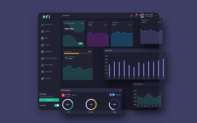 DFi Finance Dashboard Ui Dunkle Skizzenvorlage