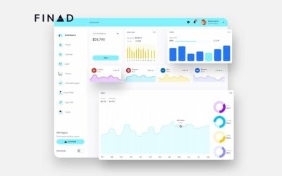FINAD金融仪表板Ui轻草图模板