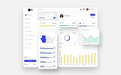 OFi Finance Dashboard Ui Light Sketch Template