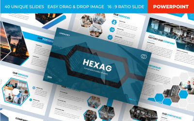 Hexag – Plantilla de PowerPoint para empresas