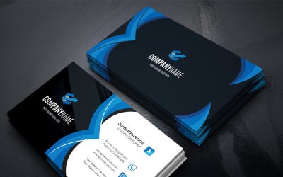 Curvy Modern Business Card - Corporate Identity Template