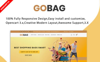 Шаблон OpenCart адаптивного веб-сайта Gobag