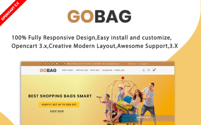 Шаблон OpenCart для чуйного веб-сайту Gobag