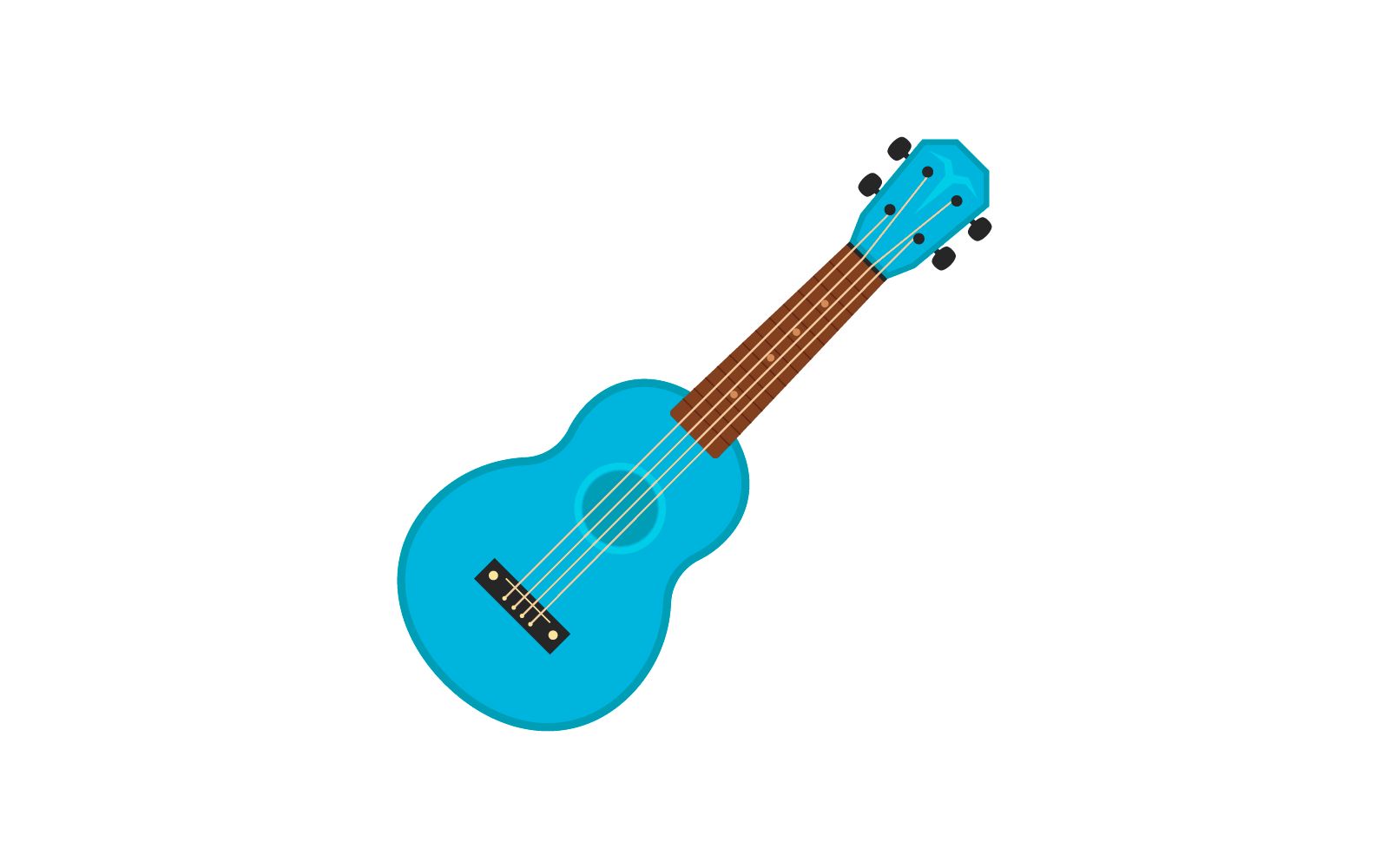 Modello di design piatto con icona illustrazione ukulele