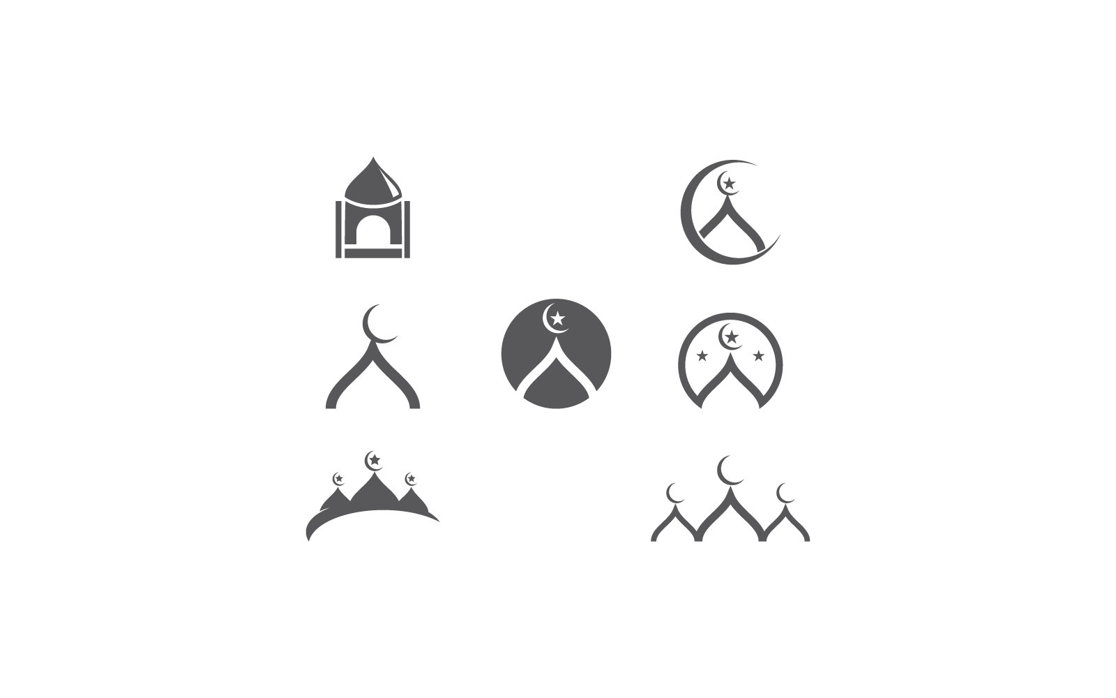 Islamisches Logo, Moschee-Symbol, Vektordesign