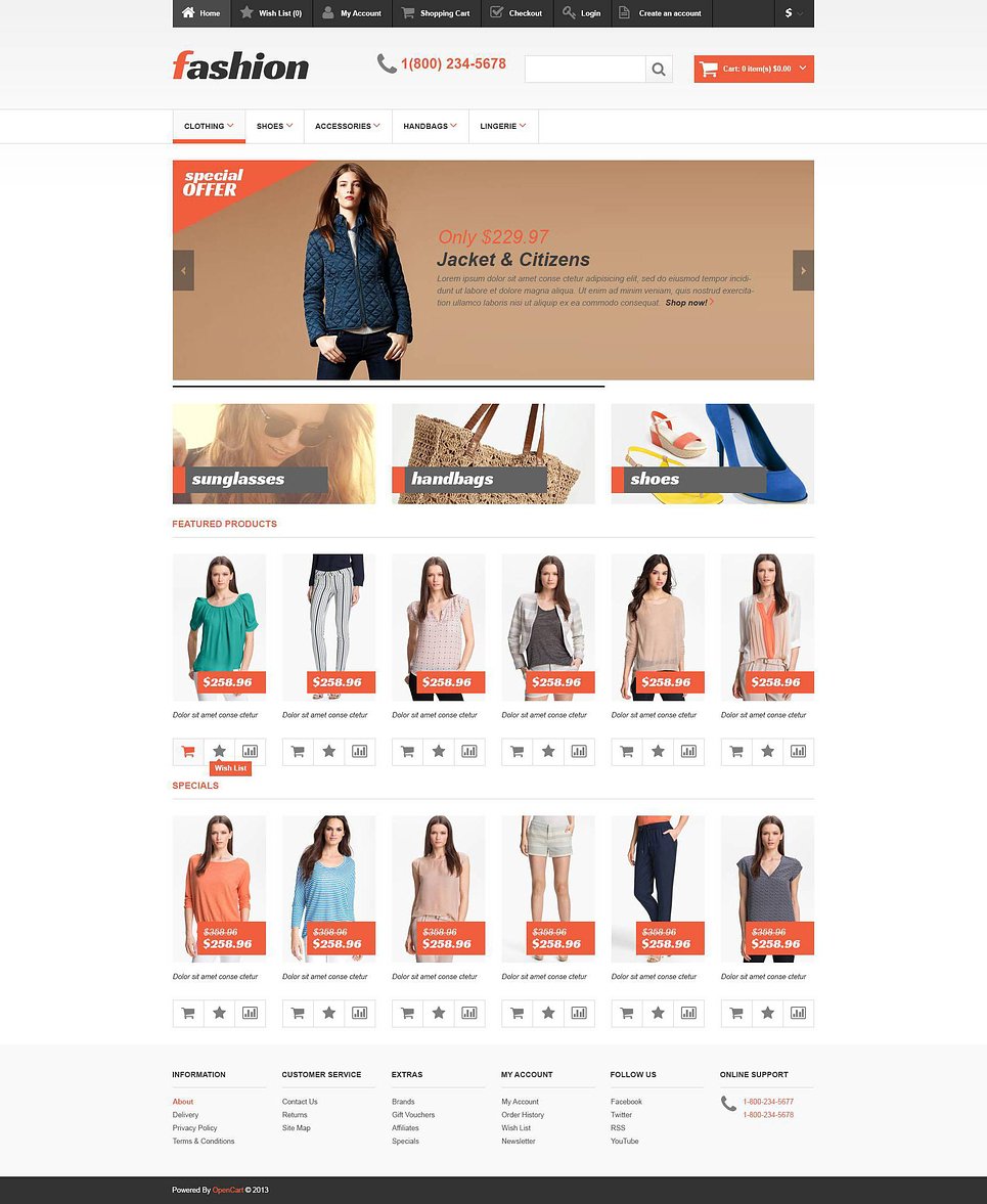 Plantilla Opencart Para Sitio De Ropa