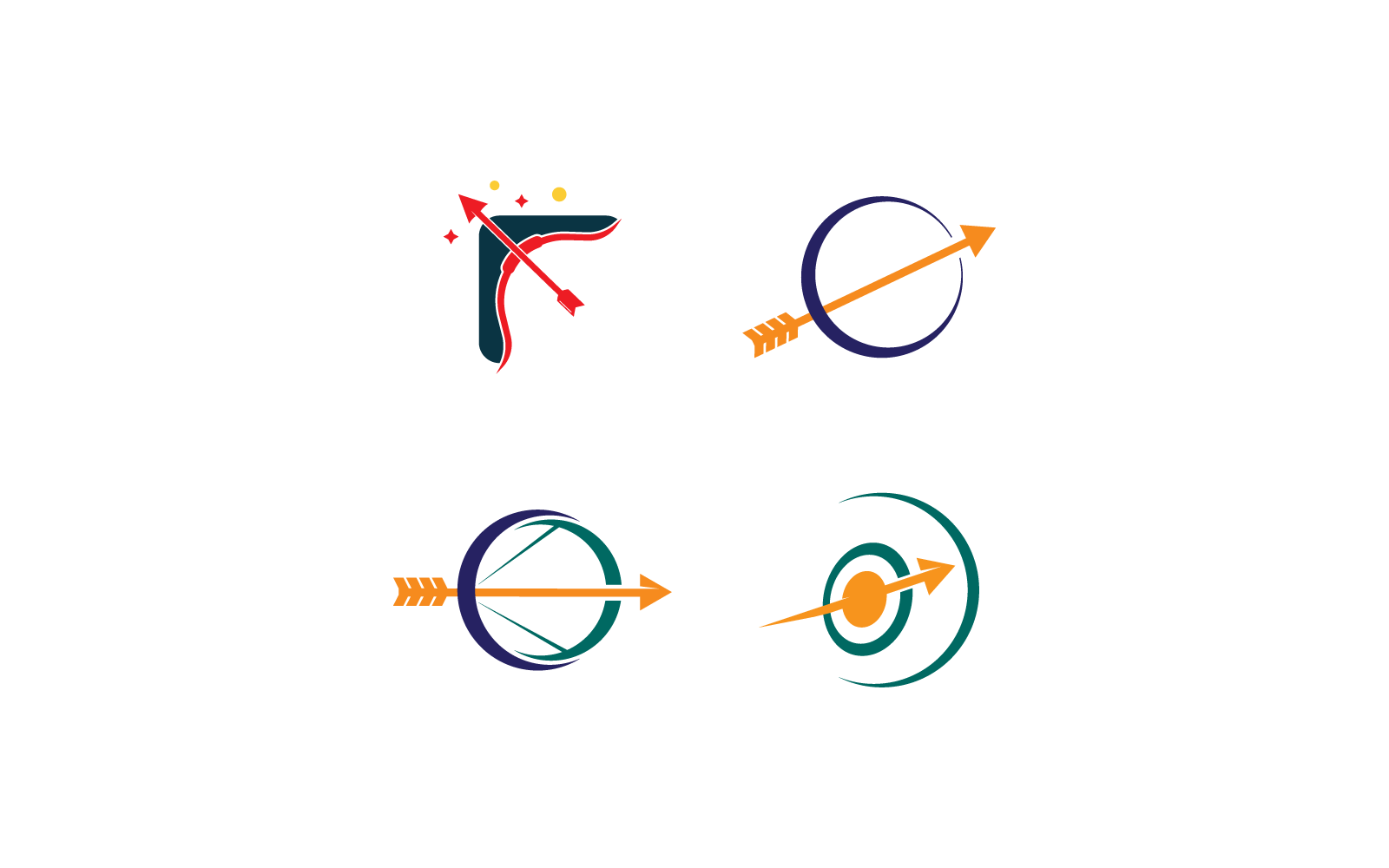 Archery logo vector illustration design template