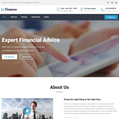 Finance - Conseiller financier modèle de page datterrissage adaptatif #66832