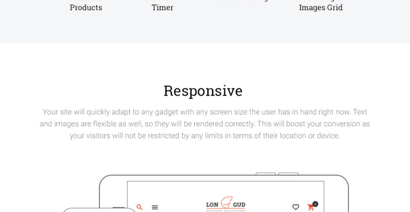 Longud - тема Magento Деликатесы морепродуктов - Features Image 4