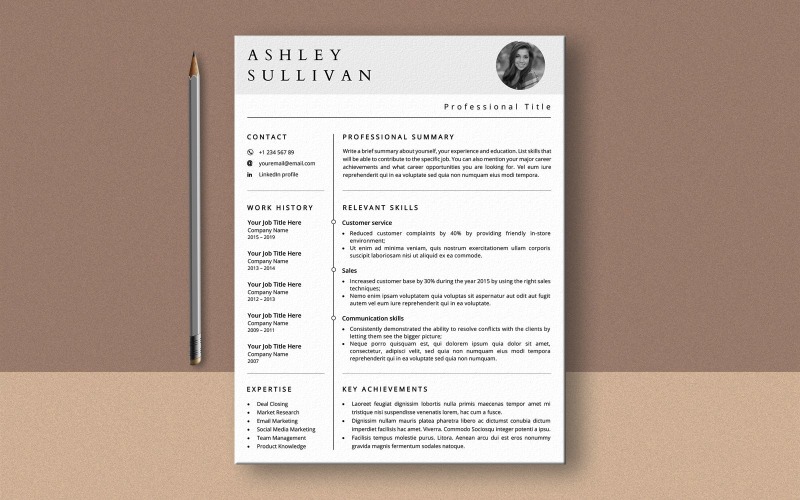 Ashley Sullivan Ms Word funkcjonalny szablon CV