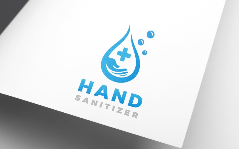 Logo design del disinfettante per le mani con goccia d'acqua