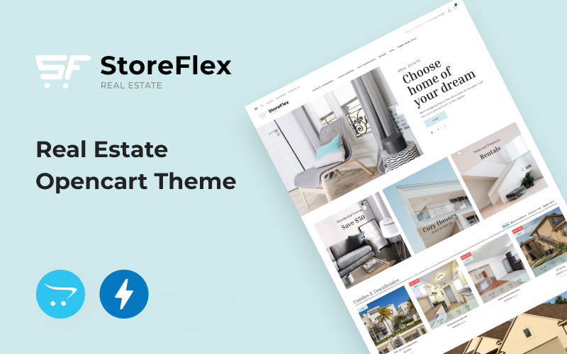 Modèle OpenCart de thème Storeflex Real Estate