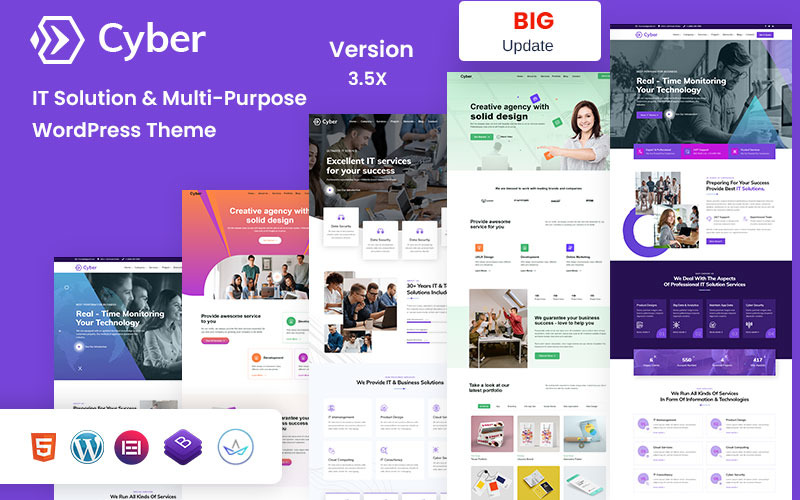 Cyber - Technology Saas och Startup Agency Multi-Purpose WordPress Theme.