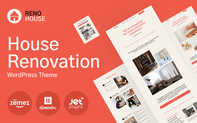 RenoHouse - тема WordPress для веб-сайта современного строительства